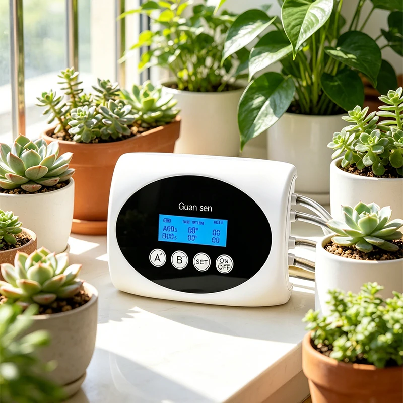Intelligent Dual-Pump Automatic Watering Timer, Solar Drip Irrigation System for Balcony Potted Plants
Intelligent Dual-Pump Automatic Watering Timer, Solar Drip Irrigation System for Balcony Potted Plants