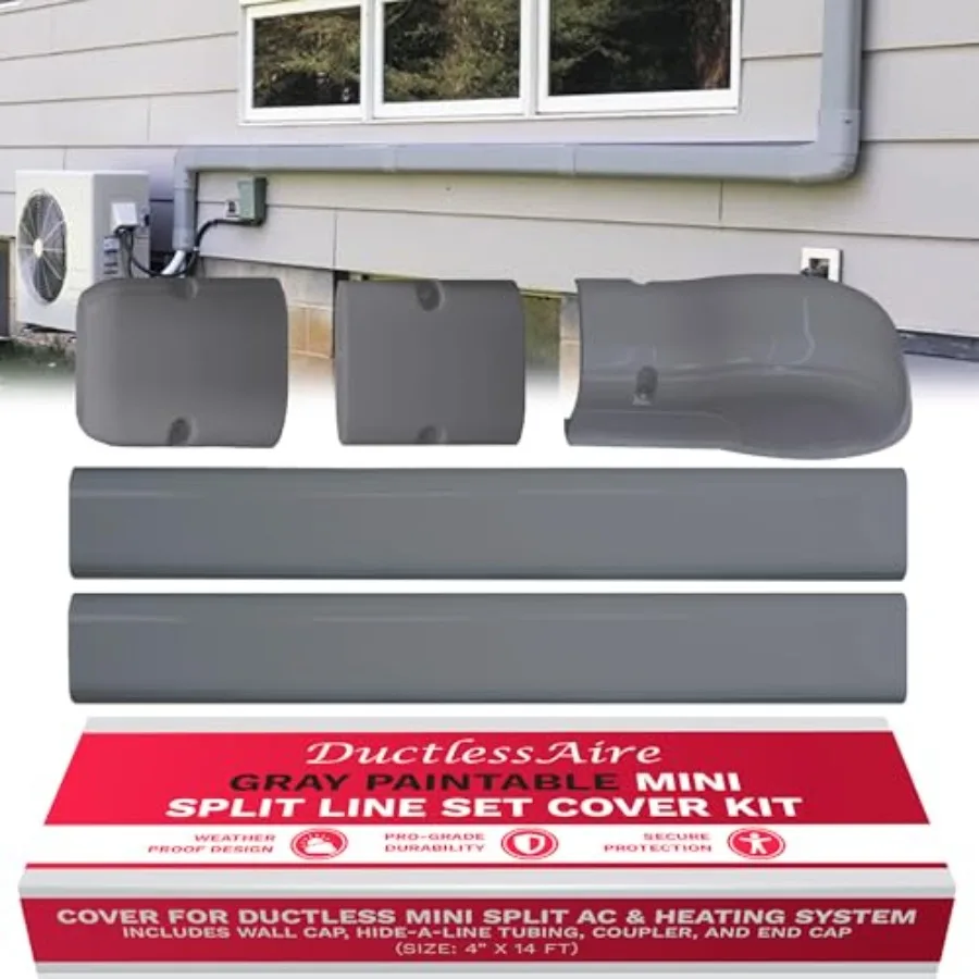 Mini Split Line Set Cover Kit - Paintable Lineset Cover - Line Set Covers for Ductless Air Conditioner Mini Split AC/Heating Sy
Mini Split Line Set Cover Kit - Paintable Lineset Cover - Line Set Covers for Ductless Air Conditioner Mini Split AC/Heating Sy