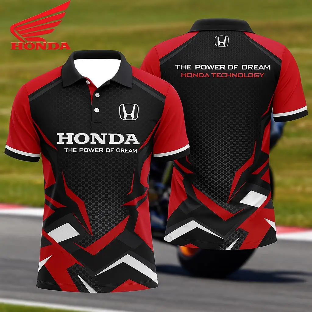 Мужская модная рубашка-поло Honda для мотоцикла, хит продаж, повседневный удобный гоночный топ для повседневных любителей активного отдыха 
Мужская модная рубашка-поло Honda для мотоцикла, хит продаж, повседневный удобный гоночный топ для повседневных любителей активного отдыха