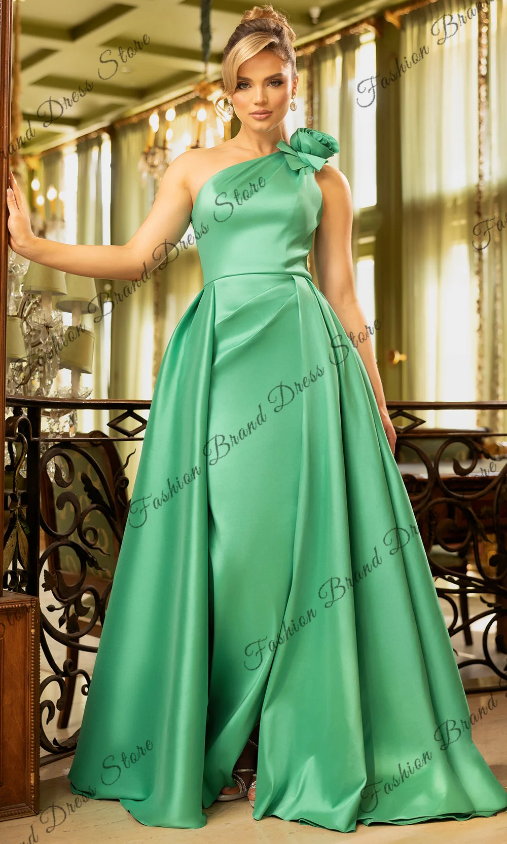 Sexy Satin One-shoulder 3D Floral Mermaid Prom Dresses With Split Pleated Corset Sleeveless Formal Evening Gowns Long Ball Gowns
Sexy Satin One-shoulder 3D Floral Mermaid Prom Dresses With Split Pleated Corset Sleeveless Formal Evening Gowns Long Ball Gowns