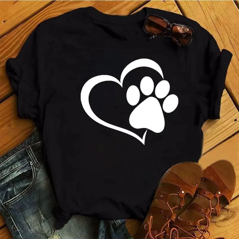 Милая футболка с принтом лапы домашних животных и сердечками, унисекс, повседневные летние футболки с короткими рукавами и леопардовым принтом подсолнечника для повседневной носки
Милая футболка с принтом лапы домашних животных и сердечками, унисекс, повседневные летние футболки с короткими рукавами и леопардовым принтом подсолнечника для повседневной носки