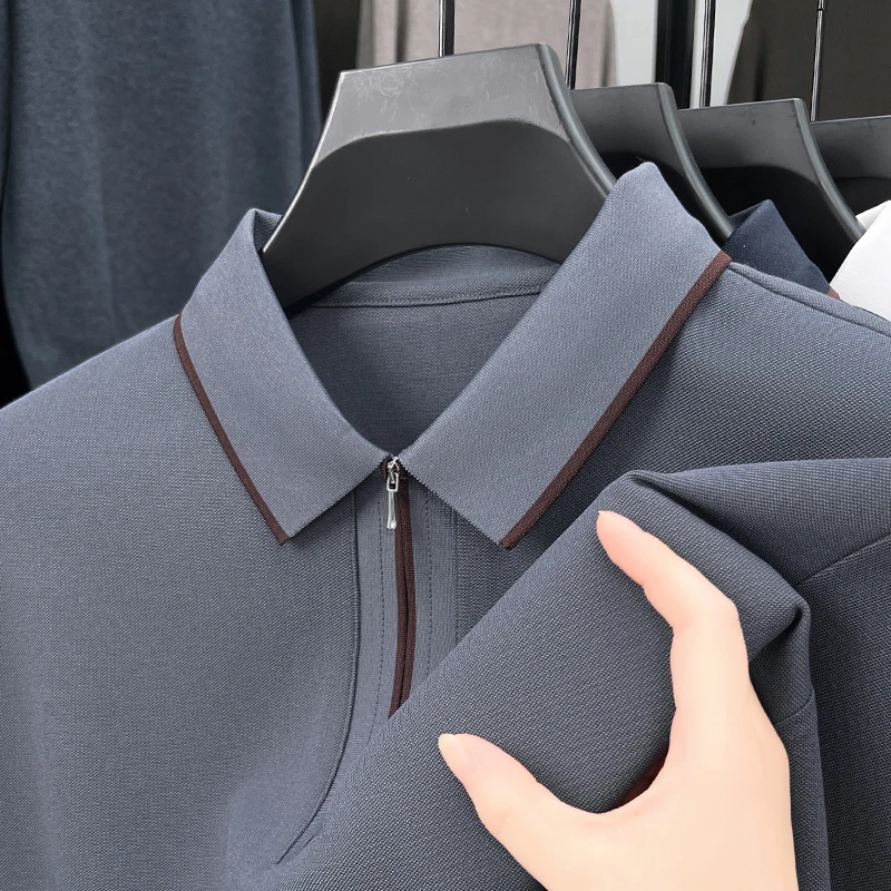 Осенняя мода Длинные рукава мужская рубашка Polo новая мода полумолния полоса роскошь премиальный дизайн гольф Одежда футболка для отдыха
Осенняя мода Длинные рукава мужская рубашка Polo новая мода полумолния полоса роскошь премиальный дизайн гольф Одежда футболка для отдыха