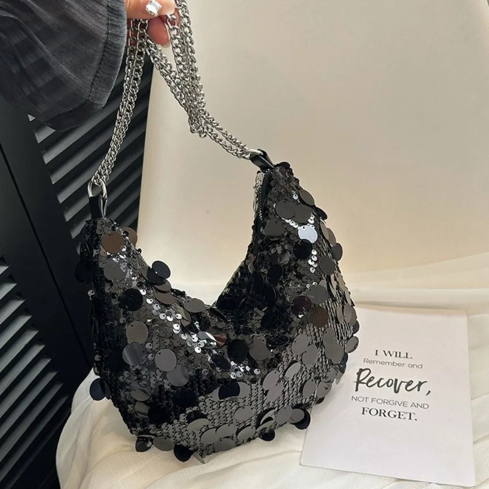 Elegant Shiny Evening Clutch Bag Large Capacity Single Shoulder Sequin Crossbody Bag Glitter Purses Chain Crescent Bag Girl
Elegant Shiny Evening Clutch Bag Large Capacity Single Shoulder Sequin Crossbody Bag Glitter Purses Chain Crescent Bag Girl
