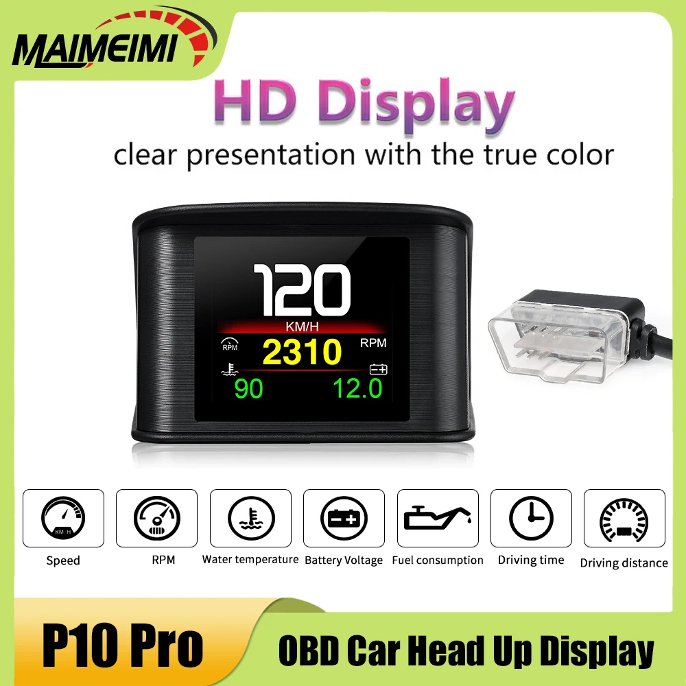 P10 PRO OBD2 Car Head-up Display HUD Smart Digital Meter Speedometer Water Temperature Speed RPM Air-fuel ratio Fuel Consumption
P10 PRO OBD2 Car Head-up Display HUD Smart Digital Meter Speedometer Water Temperature Speed RPM Air-fuel ratio Fuel Consumption
