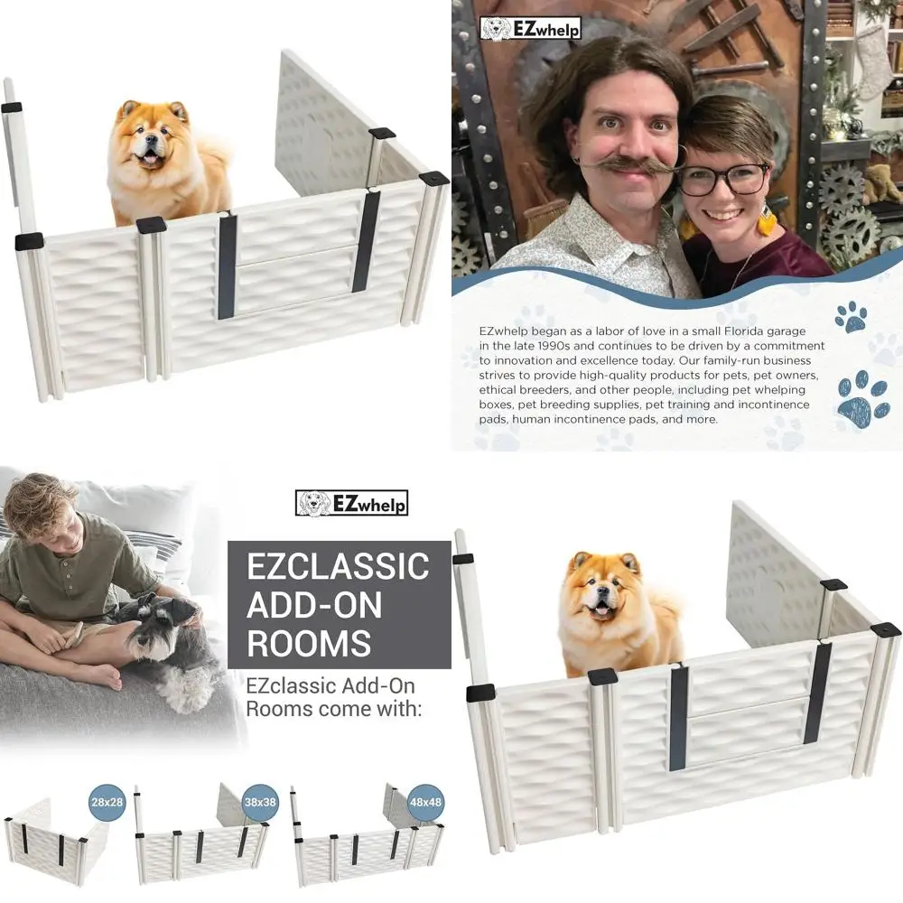 Indoor Whelping Box Extension, Puppy Playpen Add-On, Portable Dog Playpen Extender, 38x38
Indoor Whelping Box Extension, Puppy Playpen Add-On, Portable Dog Playpen Extender, 38x38