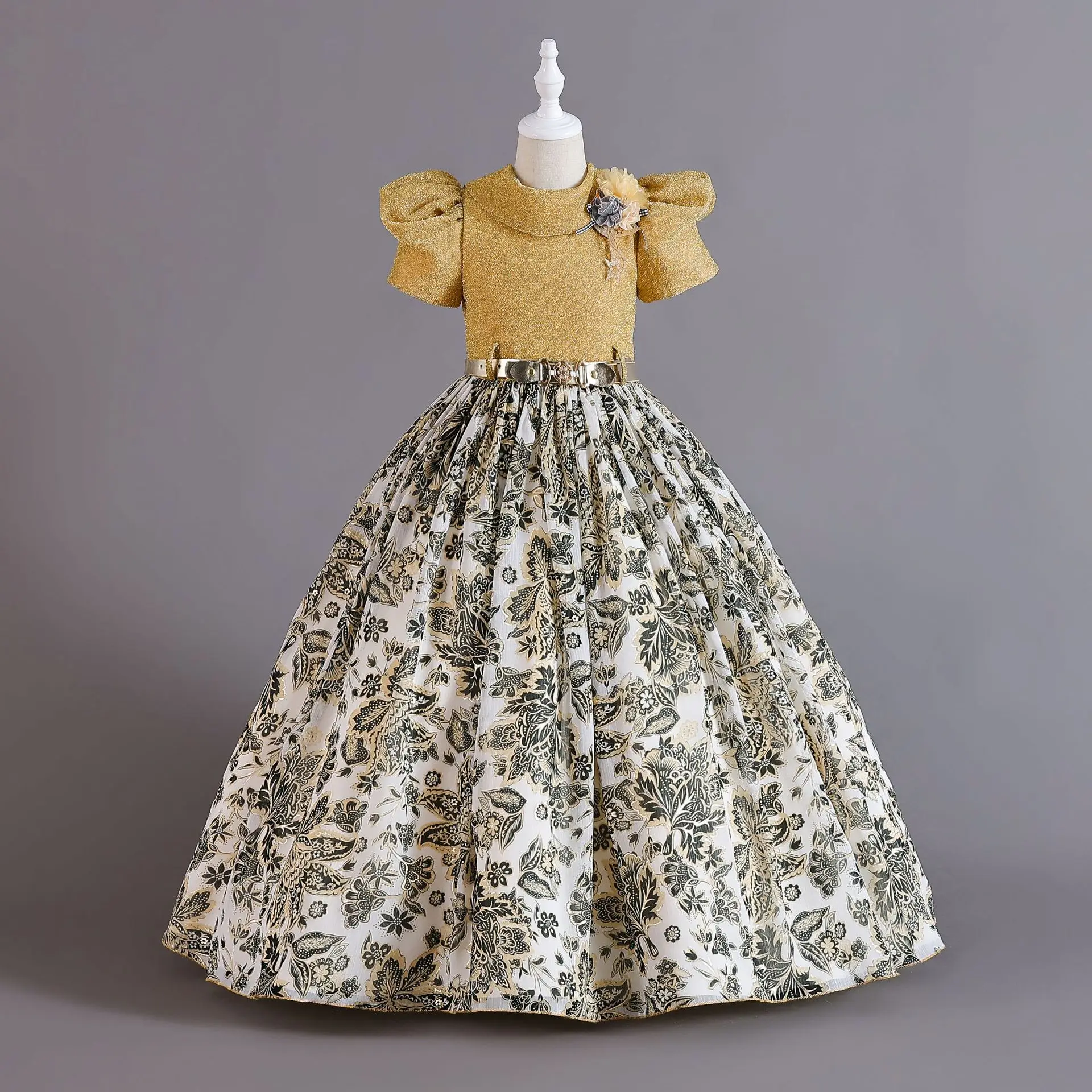 Retro Print Formal Occasion Dresses Elegant Long Girl's Ceremonial Dress Children Evening Party Clothing Holiday Prom 12 Years
Retro Print Formal Occasion Dresses Elegant Long Girl's Ceremonial Dress Children Evening Party Clothing Holiday Prom 12 Years