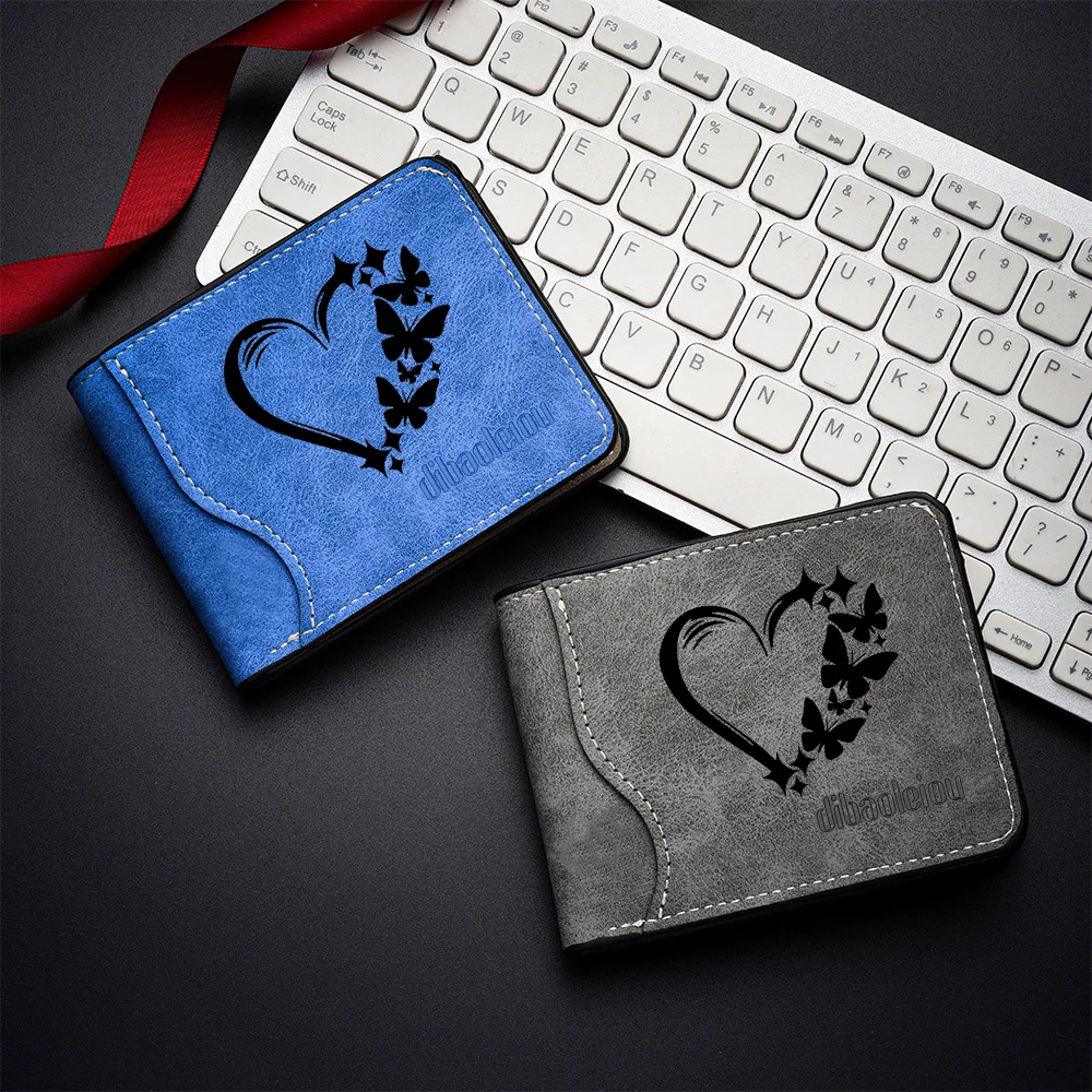 Butterfly Heart Patterned Men's Wallet, with Multiple Card Slots and a Casual Short Bag Design, for Holding Credit Cards.
Butterfly Heart Patterned Men's Wallet, with Multiple Card Slots and a Casual Short Bag Design, for Holding Credit Cards.