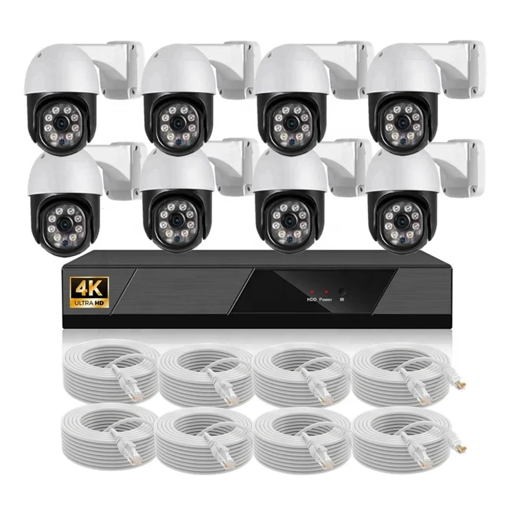 8CH 8MP 4K PTZ POE IP66 Waterproof Security Camera Kit with NVR Mobile Control H.265 Audio & Motion Detection
8CH 8MP 4K PTZ POE IP66 Waterproof Security Camera Kit with NVR Mobile Control H.265 Audio & Motion Detection