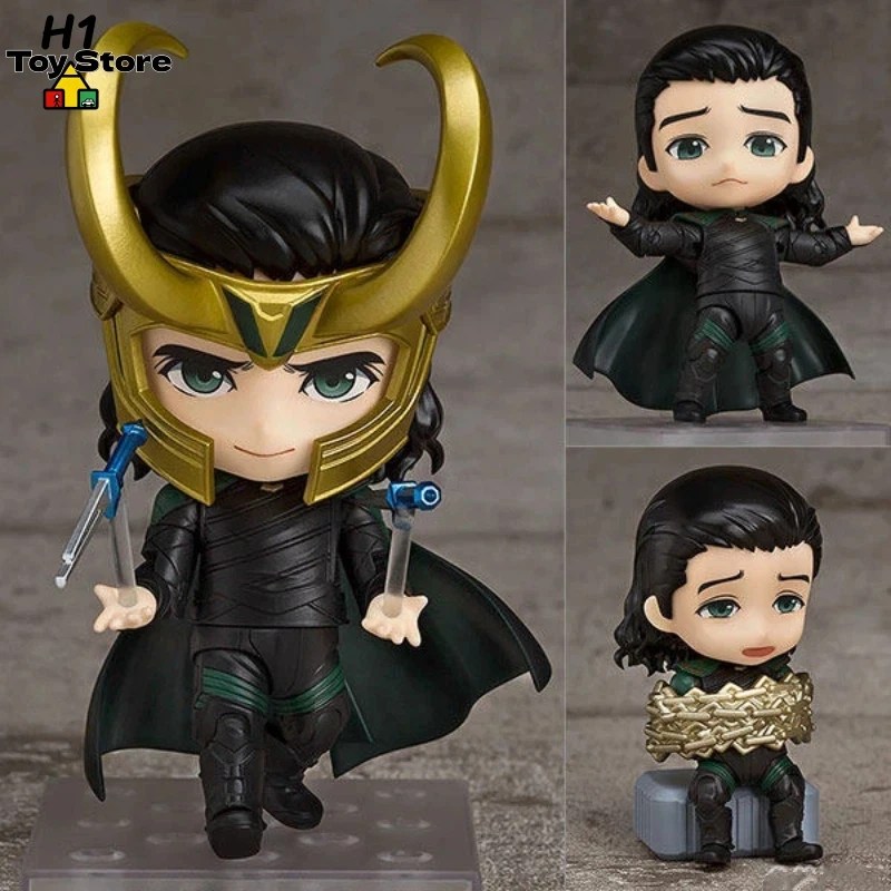 Thor Ragnarok 3 Loki Chibi Style Figure Set Q version Cute Brothers with Changeable Face Plates Collectible Model