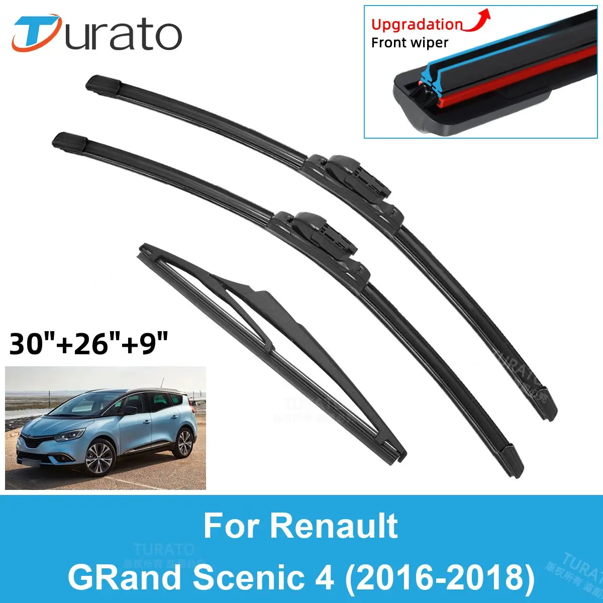 3PCS Car Wiper Blades for 2016-2018 Renault GRand Scenic 4 Rear Windshield Wipers Double Rubber Car Accessories 2016 2017 2018
3PCS Car Wiper Blades for 2016-2018 Renault GRand Scenic 4 Rear Windshield Wipers Double Rubber Car Accessories 2016 2017 2018