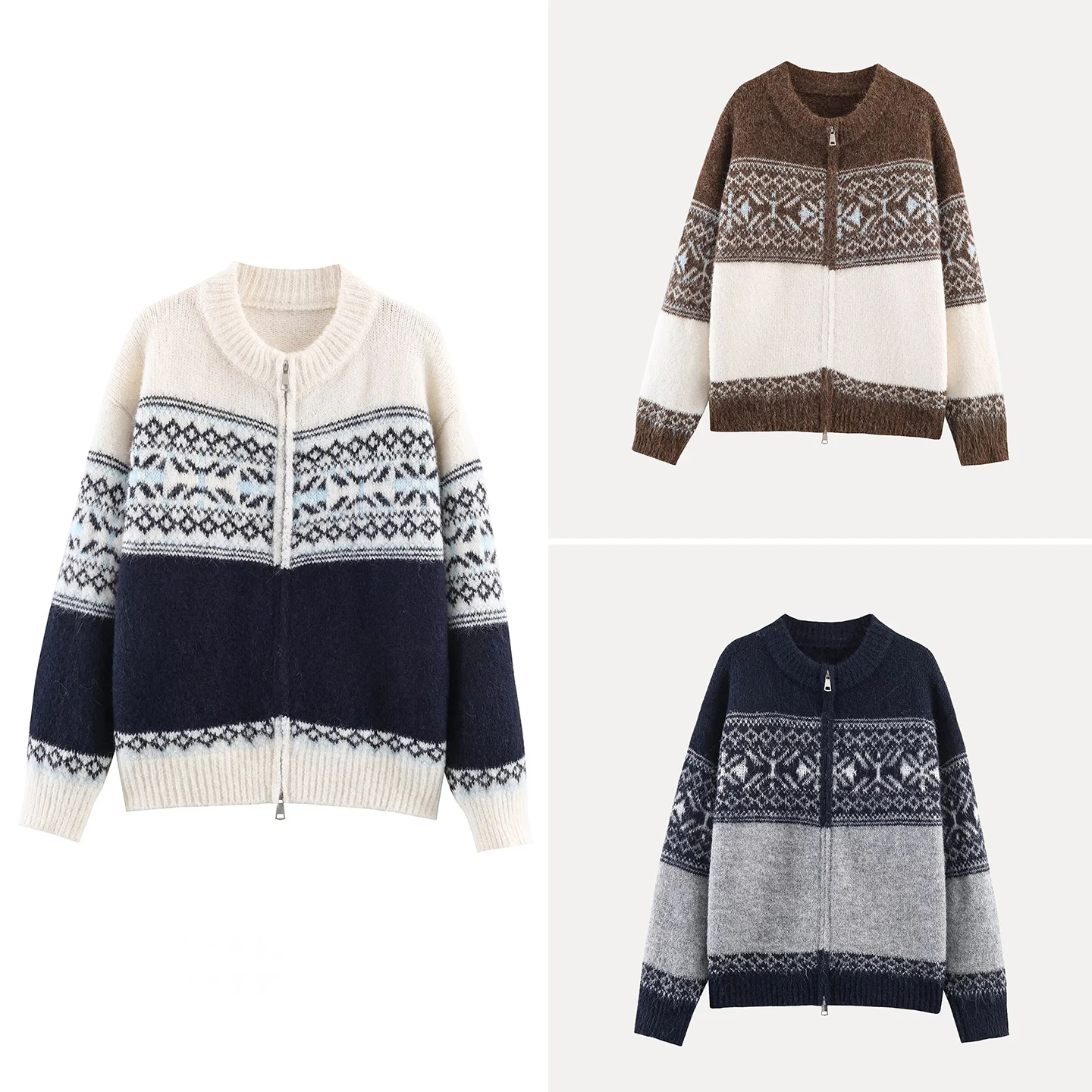 2025 Winter New Faion Knitted Cardigan Double Zipper Embroidery Personali Simple Sle Women's Long Sve Zipper Coat
2025 Winter New Faion Knitted Cardigan Double Zipper Embroidery Personali Simple Sle Women's Long Sve Zipper Coat