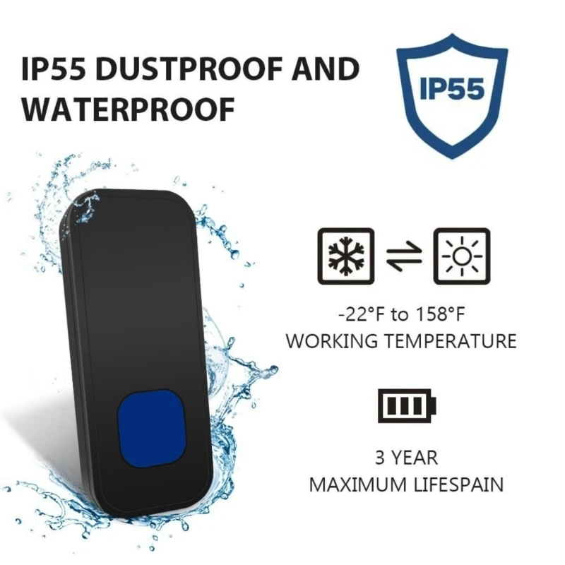 H37F Waterproof Remote Control Doorbells High Volumes Wireless Doorbells for Apartments
H37F Waterproof Remote Control Doorbells High Volumes Wireless Doorbells for Apartments