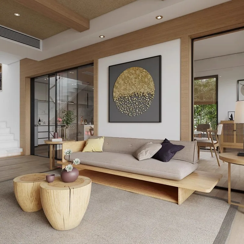 Nordic small apartment Japanese-style log sofa B & B furniture living room retro with drawers double triple solid wood sofa 
Nordic small apartment Japanese-style log sofa B & B furniture living room retro with drawers double triple solid wood sofa