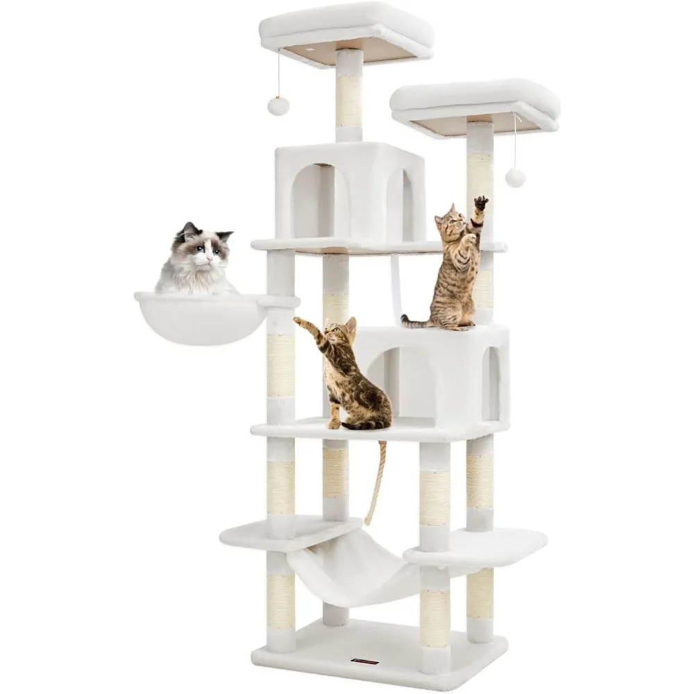 Taoqimiao Cat Tree, 71.7-Inch Cat Tower for Indoor Cats, Plush Multi-Level Cat Condo with 13 Scratching Posts, 2 Perches, 2 Cave
Taoqimiao Cat Tree, 71.7-Inch Cat Tower for Indoor Cats, Plush Multi-Level Cat Condo with 13 Scratching Posts, 2 Perches, 2 Cave
