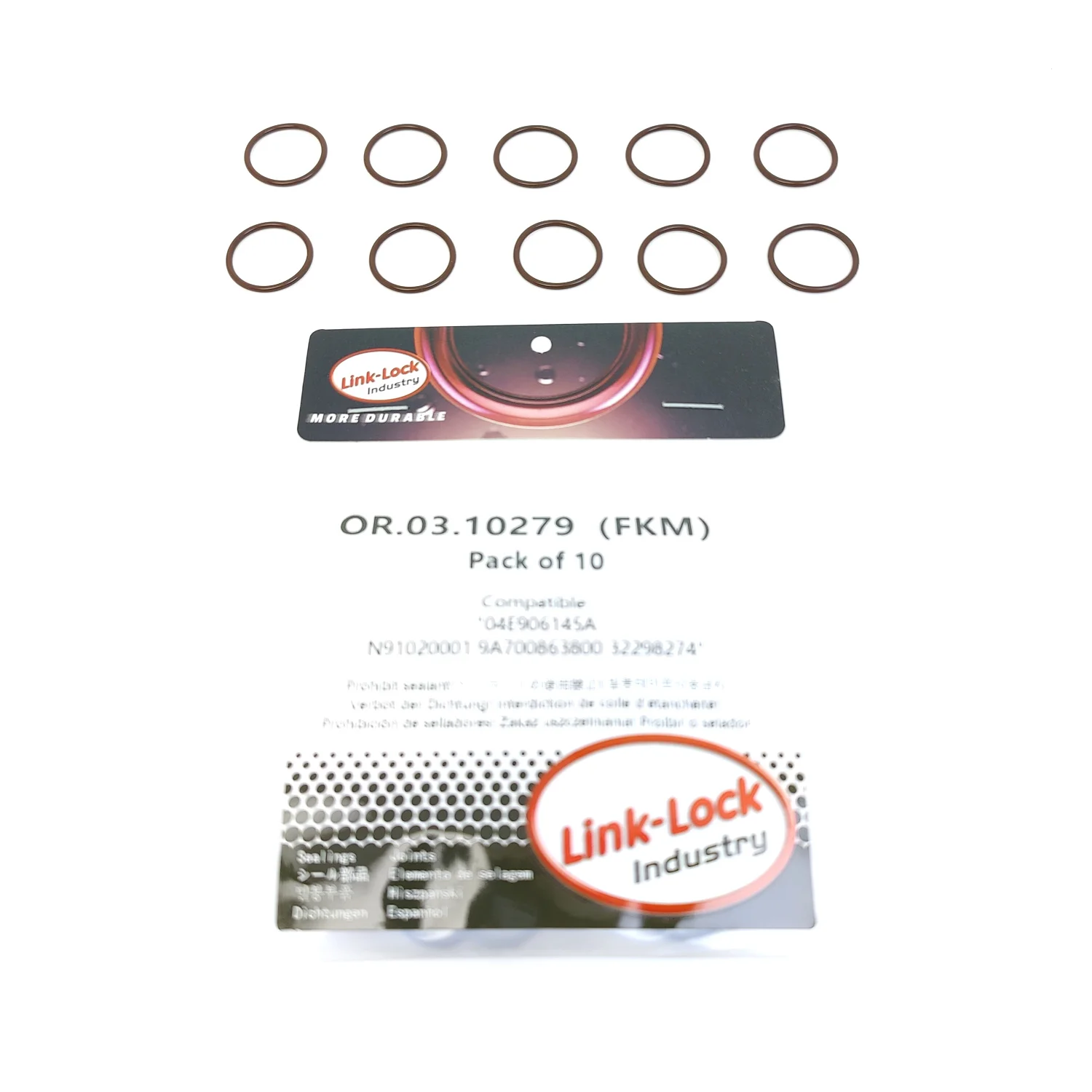 LINK-LOCK 10PCS OR.03.10279 FKM Viton Sealing O-Ring Kit of Camshaft Adjustment and Crankcase Cover 04E906145A N91020001
LINK-LOCK 10PCS OR.03.10279 FKM Viton Sealing O-Ring Kit of Camshaft Adjustment and Crankcase Cover 04E906145A N91020001
