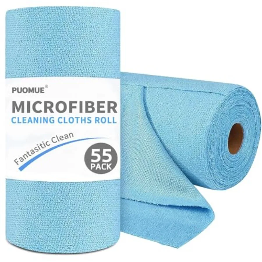 55 Pack Microfiber Cleaning Cloth Roll, Tear Away Reusable Paper Towels, 11" X 9", Ultra Absorbent and Lint Free Microfiber Clo
55 Pack Microfiber Cleaning Cloth Roll, Tear Away Reusable Paper Towels, 11" X 9", Ultra Absorbent and Lint Free Microfiber Clo