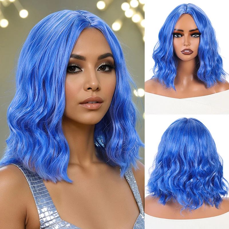 Amazon Best-Selling Cross-Border Wig, European and American Holiday Cosplay Wavy Blue Short Curly Hair Synthetic Wig Hairpiece
Amazon Best-Selling Cross-Border Wig, European and American Holiday Cosplay Wavy Blue Short Curly Hair Synthetic Wig Hairpiece