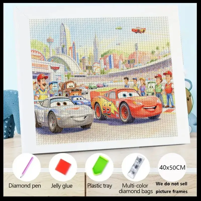 1PC 5D DIY Full Drill Diamond Painting Kit, Disney Pixar Cars Lightning McQueen & Friends Movie Characters Racing Scene, Crystal
1PC 5D DIY Full Drill Diamond Painting Kit, Disney Pixar Cars Lightning McQueen & Friends Movie Characters Racing Scene, Crystal