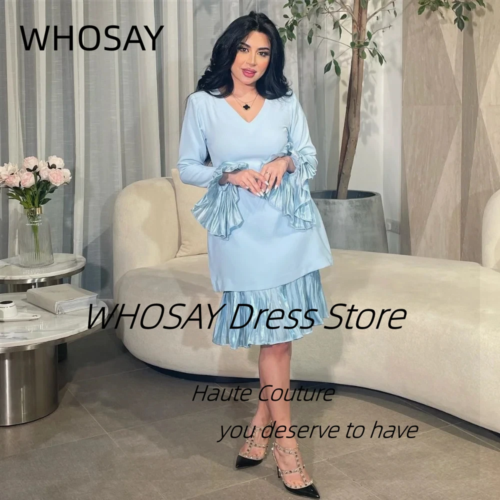 WHOSAY Customized V Neck Prom Dresses Long Sleeves Wedding Party Dress Tiered Knee Length Short Cocktail Evening Gowns
WHOSAY Customized V Neck Prom Dresses Long Sleeves Wedding Party Dress Tiered Knee Length Short Cocktail Evening Gowns