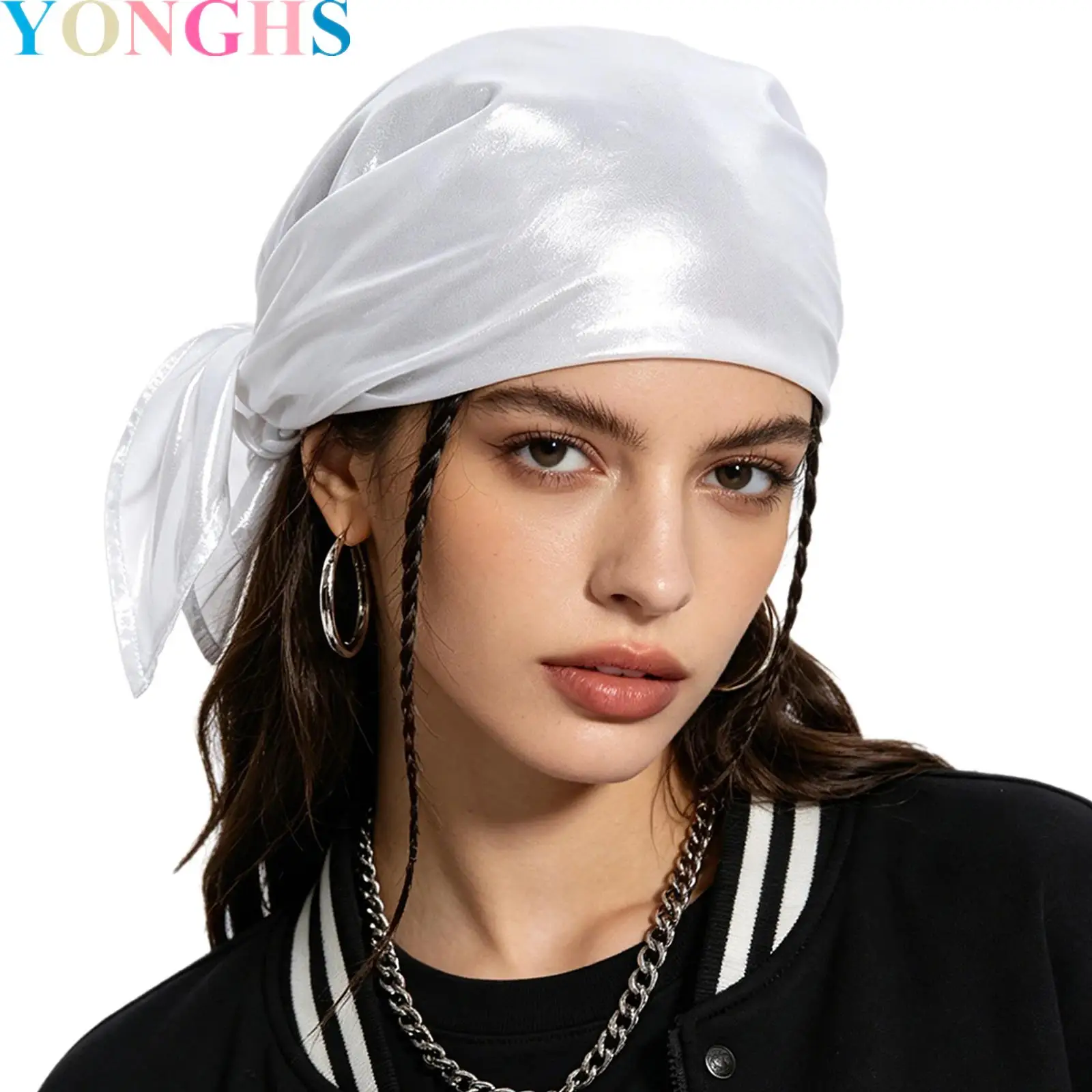 Adult Metallic Shiny Square Headscarf American Retro 90s Hip-hop Turban Hat Head Wrap for Music Festivals Streetwear
Adult Metallic Shiny Square Headscarf American Retro 90s Hip-hop Turban Hat Head Wrap for Music Festivals Streetwear