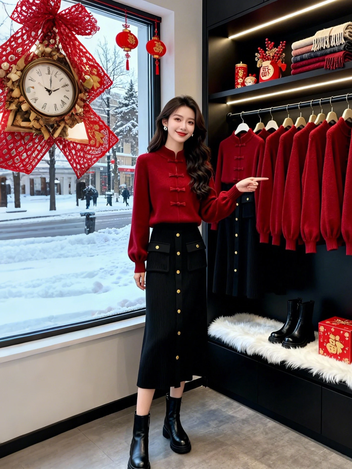 Red Chinese Style Knitted Sweater Women's Thickened Stand Collar Button up Fashionable Autumn Winter Top Commute Style
Red Chinese Style Knitted Sweater Women's Thickened Stand Collar Button up Fashionable Autumn Winter Top Commute Style