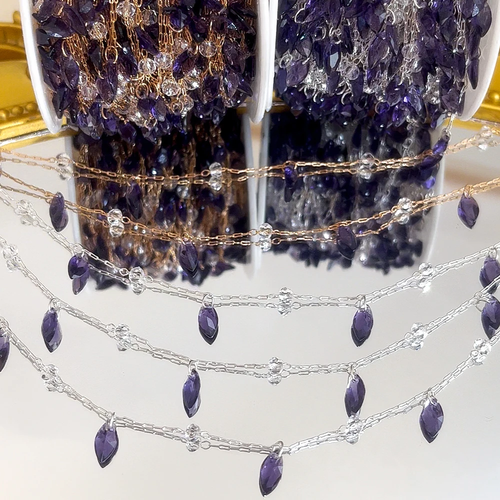 0.5/1/2M Lavender Purple Zircon Copper Tassel Chain For DIY High-temperature Color Preservation Clothing Chain Necklace Material
0.5/1/2M Lavender Purple Zircon Copper Tassel Chain For DIY High-temperature Color Preservation Clothing Chain Necklace Material