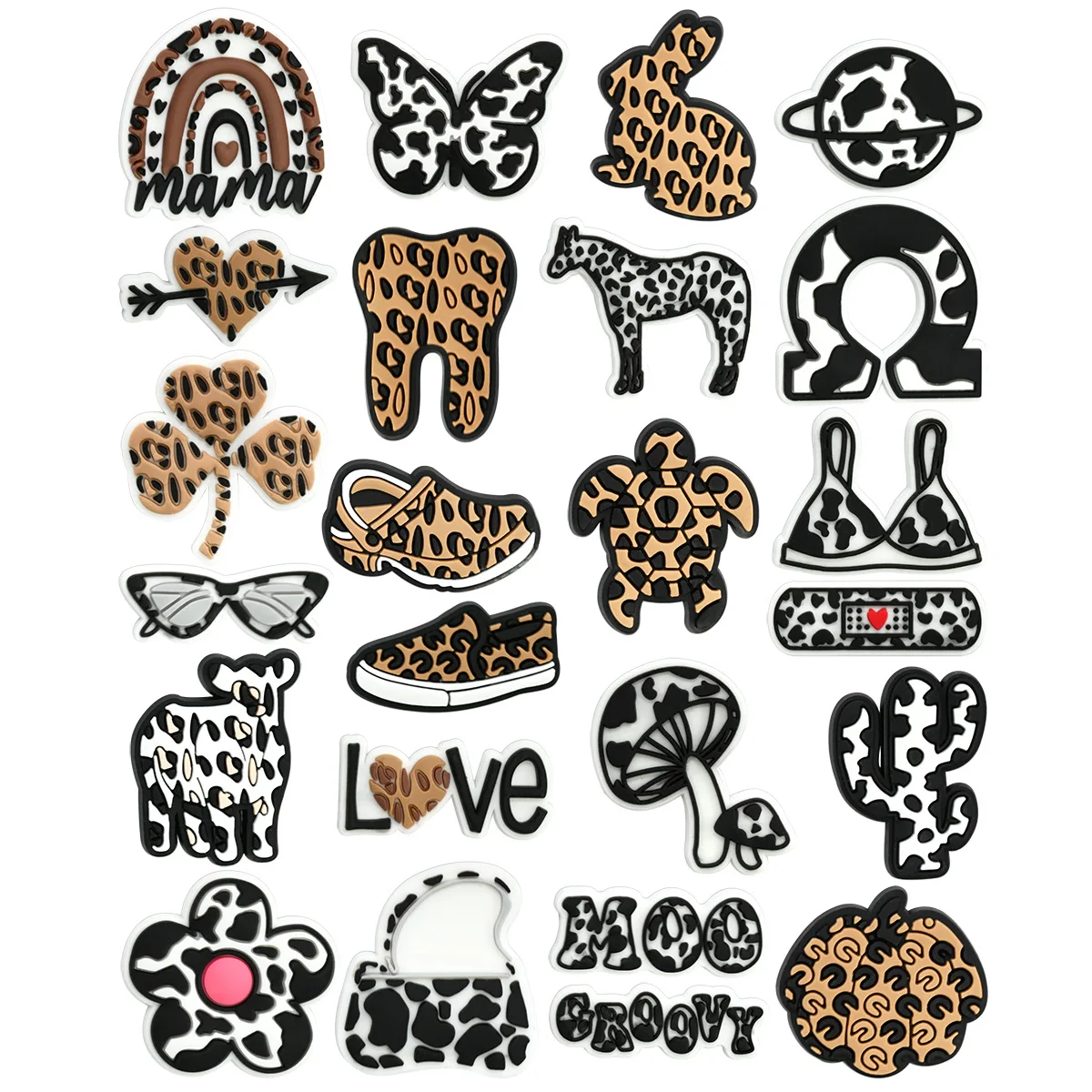 Hot Sale 1Pc PVC Leopard Print Shoe Charms for Crocs Pin Accessories Decoration Bracelet Wristband PVC Pin Women Party Gifts
Hot Sale 1Pc PVC Leopard Print Shoe Charms for Crocs Pin Accessories Decoration Bracelet Wristband PVC Pin Women Party Gifts