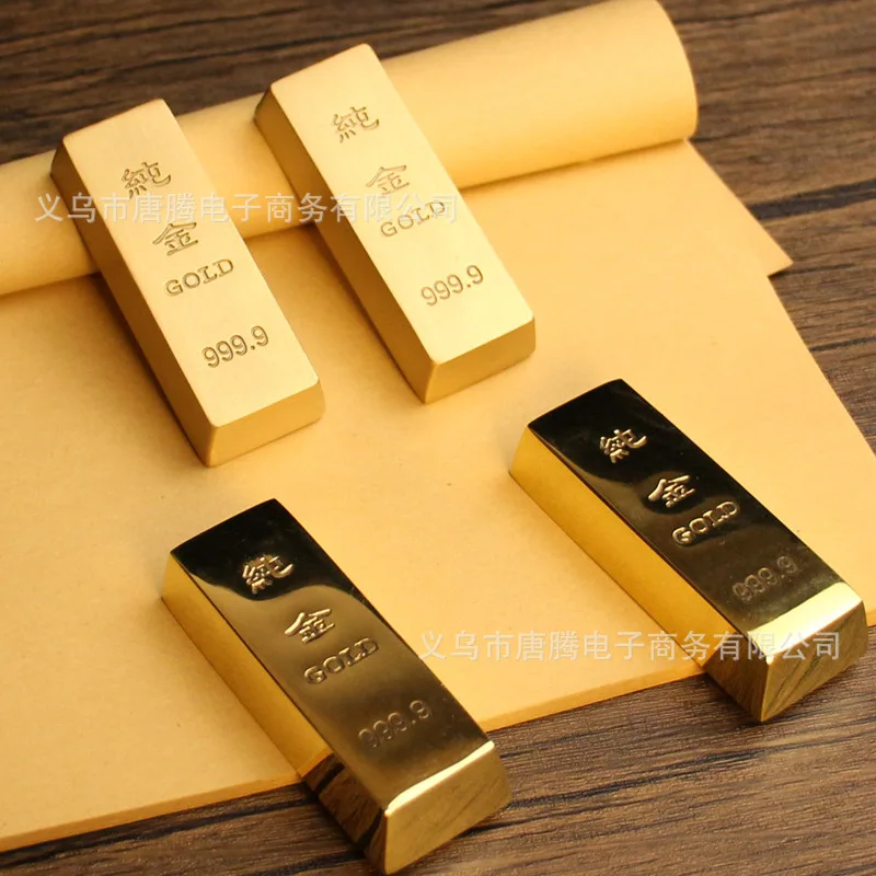 Brass Props Imitation Gold Bar Ornament Sample Fake Gold Brick Solid Pure Copper Paperweight Copper Crafts Yiwu Small Goods
Brass Props Imitation Gold Bar Ornament Sample Fake Gold Brick Solid Pure Copper Paperweight Copper Crafts Yiwu Small Goods