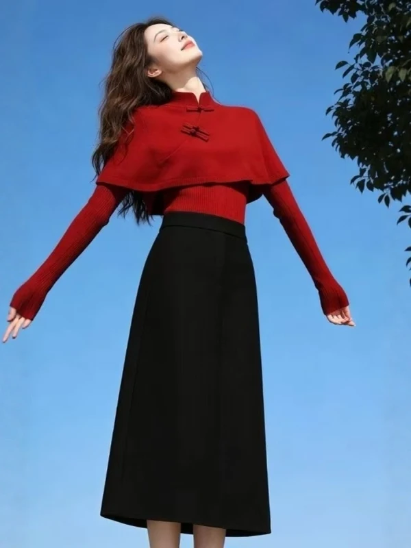 Red Chinese Style Knitted Sweater with Button Design Spring New Arrival Women's Fashionable Long Sleeve Breathable Top
Red Chinese Style Knitted Sweater with Button Design Spring New Arrival Women's Fashionable Long Sleeve Breathable Top