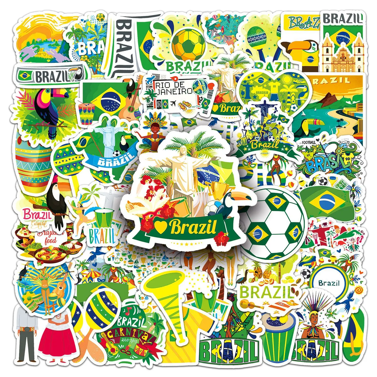 50Pcs Trending Brazil Travel Carnival Stickers Waterproof Vinyl Decals for Water Bottle Luggage Guitar Phone Case Cartoon Travel
50Pcs Trending Brazil Travel Carnival Stickers Waterproof Vinyl Decals for Water Bottle Luggage Guitar Phone Case Cartoon Travel