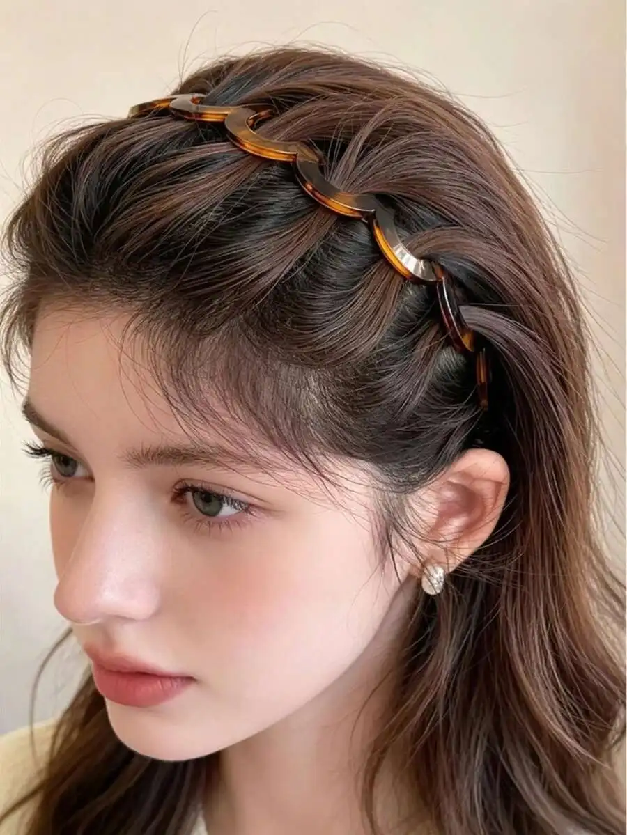 Elegant Tortoiseshell Wavy Hair Hoop With Comb Teeth, High Crown Non-Slip Headband For Women, Daily Party Festival Wear
Elegant Tortoiseshell Wavy Hair Hoop With Comb Teeth, High Crown Non-Slip Headband For Women, Daily Party Festival Wear