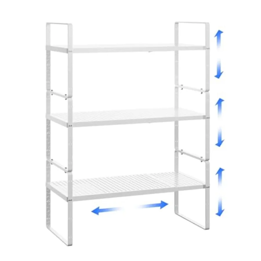 Kitchen cabinet under sink spice organizer: adjustable metal shelf in white, expandable 16.5-27'' L × 10.2'' W × 9.6'' H, stack
Kitchen cabinet under sink spice organizer: adjustable metal shelf in white, expandable 16.5-27'' L × 10.2'' W × 9.6'' H, stack