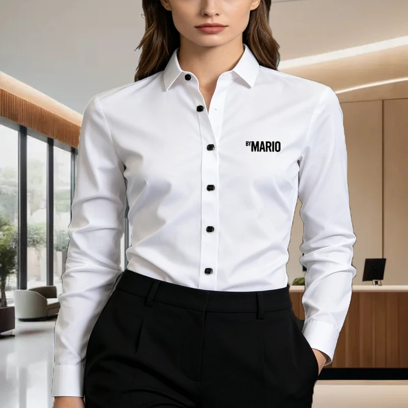 Unisex Business Casual Shirt BY MARIO LOGO Print Long Sleeve Slim Fit Wrinkle Resistant Formal Office Daily Shirt for Men Women
Unisex Business Casual Shirt BY MARIO LOGO Print Long Sleeve Slim Fit Wrinkle Resistant Formal Office Daily Shirt for Men Women