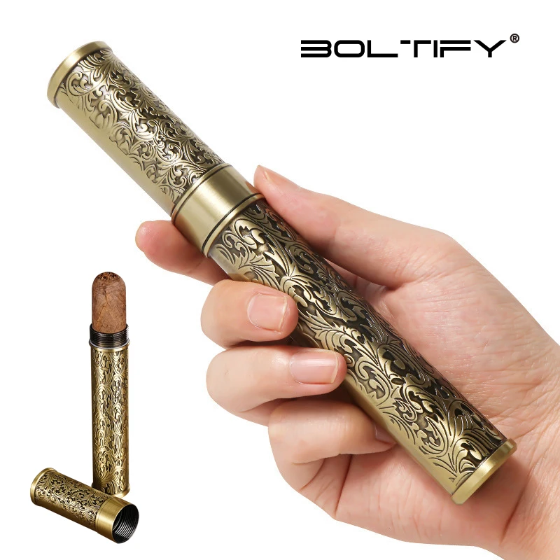 BOLTIFY Premium Metal Cigar Tube Airtight Storage Container Travel Case for Cigar Gift for Men
BOLTIFY Premium Metal Cigar Tube Airtight Storage Container Travel Case for Cigar Gift for Men
