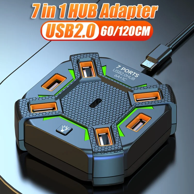 FOCUSONHOME 7-in-1 USB Dock, 6 USB 1 Type-C, RGB Backlight, Independent Switch, Plug & Play No Drivers For PC Laptop Desktop
FOCUSONHOME 7-in-1 USB Dock, 6 USB 1 Type-C, RGB Backlight, Independent Switch, Plug & Play No Drivers For PC Laptop Desktop