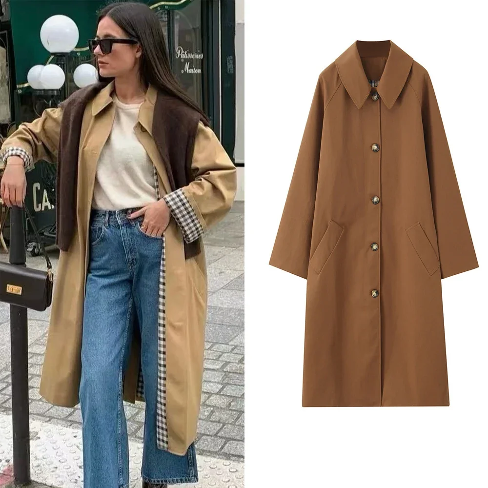 Весенне-осенний винтажный плащ, женская длинная ветровка, однобортная клетчатая подкладка, верхняя одежда с широкой талией, повседневная женская одежда
Весенне-осенний винтажный плащ, женская длинная ветровка, однобортная клетчатая подкладка, верхняя одежда с широкой талией, повседневная женская одежда