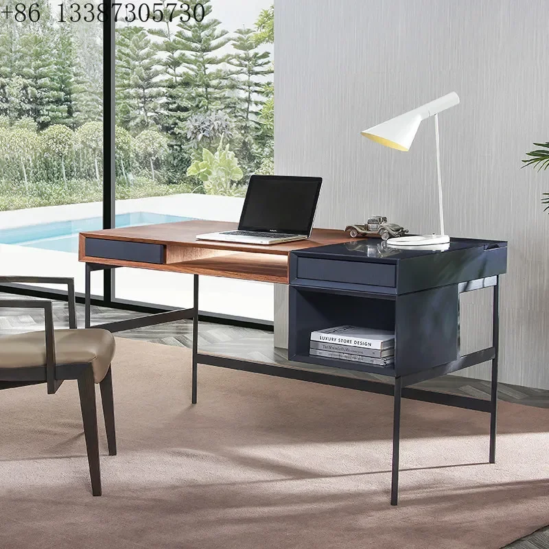 Solid wood office computer desk Household Italian minimalist retro black walnut desk
Solid wood office computer desk Household Italian minimalist retro black walnut desk
