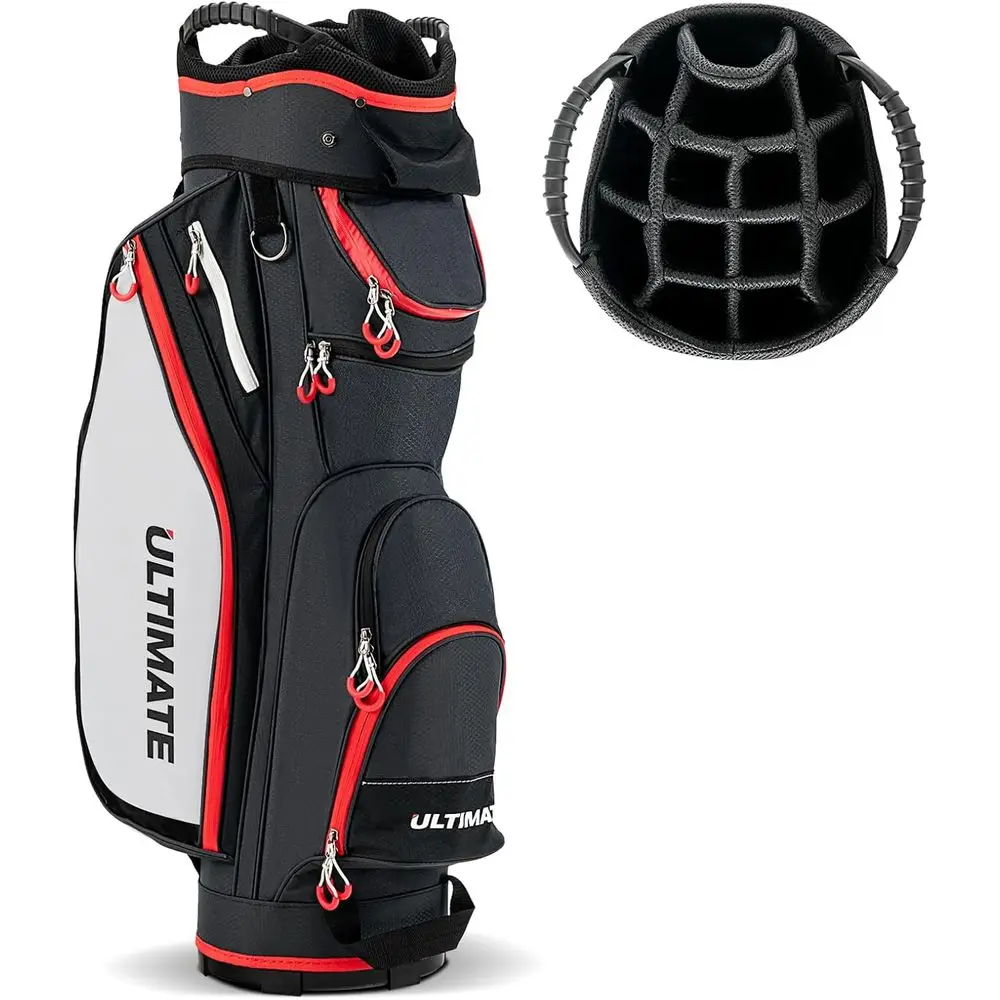 14-Way Divider Golf Bag, Lightweight Portable Club Bag with 8 Pockets, Cooler, Rain Hood, Adjustable Straps for Men and Women
14-Way Divider Golf Bag, Lightweight Portable Club Bag with 8 Pockets, Cooler, Rain Hood, Adjustable Straps for Men and Women