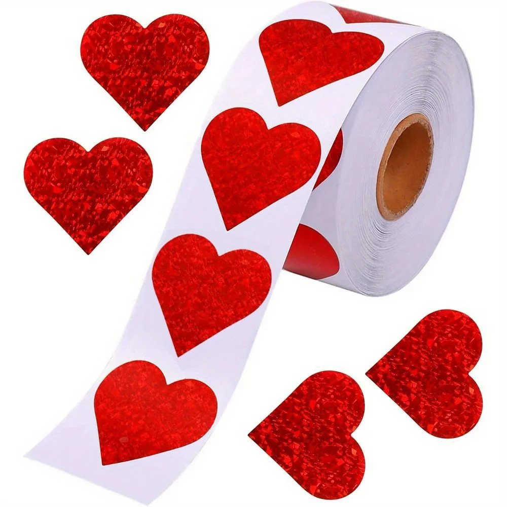 500pcs Sparkling Red Heart Stickers - 1-Inch Decorative Love Tags for Valentine's Day, Weddings & Anniversaries
500pcs Sparkling Red Heart Stickers - 1-Inch Decorative Love Tags for Valentine's Day, Weddings & Anniversaries