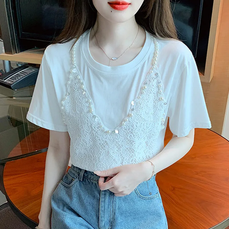 Летняя кружевная белая блузка с коротким рукавом, рубашка, женские топы, модные женские блузки 2024, летняя блузка с круглым вырезом, женские блузки, блузка G512
Летняя кружевная белая блузка с коротким рукавом, рубашка, женские топы, модные женские блузки 2024, летняя блузка с круглым вырезом, женские блузки, блузка G512