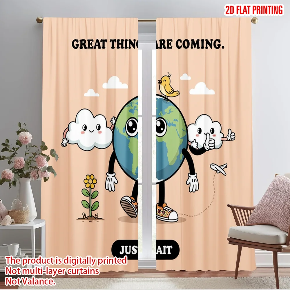 2pcs 2D flat printing Curtains Great Things Coming Wait Polyester Fabric Without Electricity Festive Wall Decor for New Year and
2pcs 2D flat printing Curtains Great Things Coming Wait Polyester Fabric Without Electricity Festive Wall Decor for New Year and