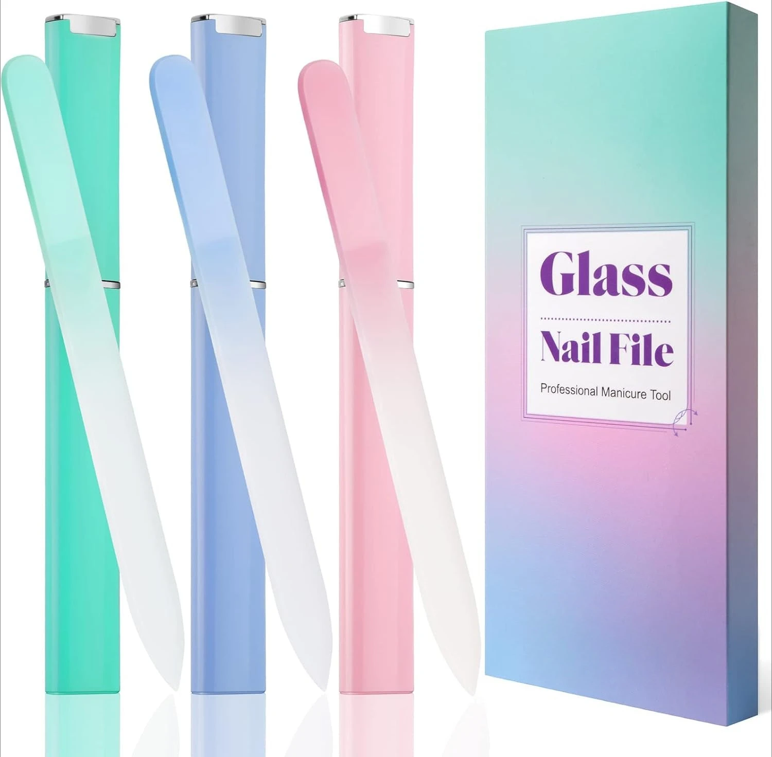 3 Pack Crystal Glass Nail File With Storage Case Etched Surface Nail Buffer For Natural Nails Portable Manicure Tool Gift For Women Christmas Stocking Stuffer Salon Home DIY
3 Pack Crystal Glass Nail File With Storage Case Etched Surface Nail Buffer For Natural Nails Portable Manicure Tool Gift For Women Christmas Stocking Stuffer Salon Home DIY