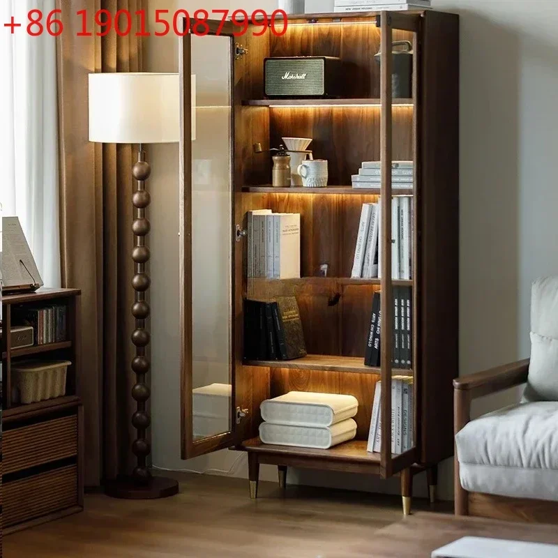 North American black walnut bookcase, all solid wood combination glass display case, floor-to-ceiling wine cabinet
North American black walnut bookcase, all solid wood combination glass display case, floor-to-ceiling wine cabinet