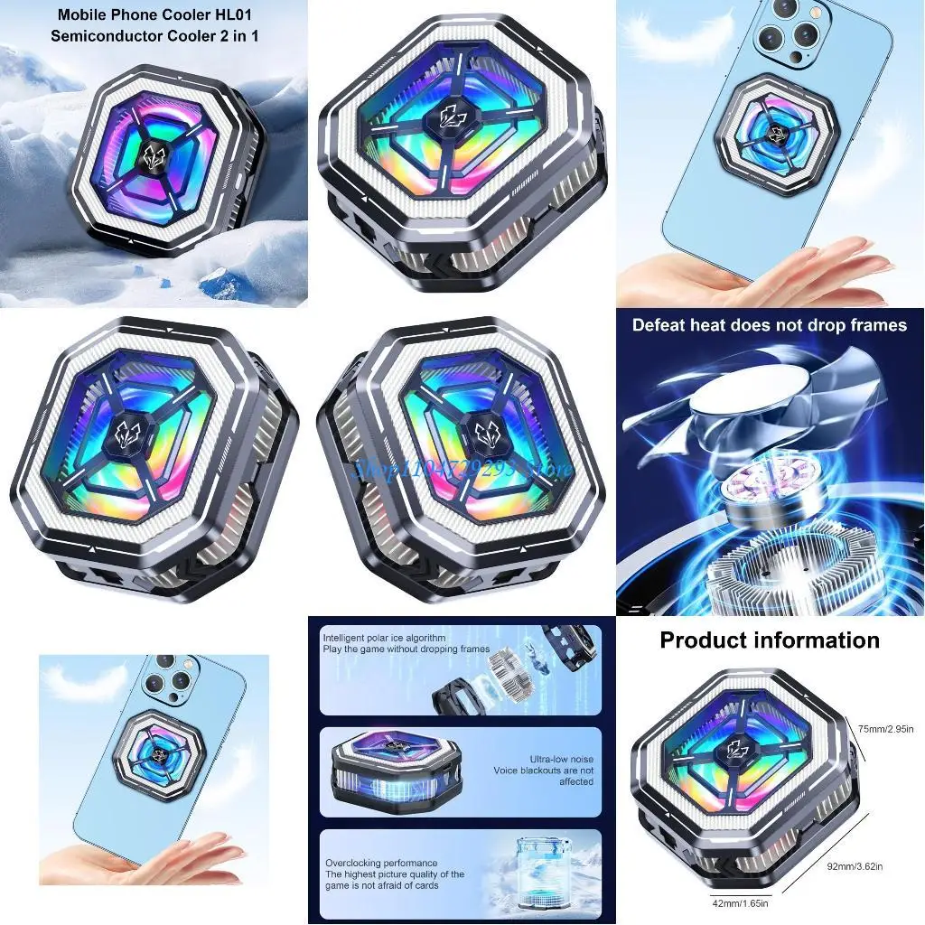 Y2GD Phone Coolers for Gamings, Universally Phone Cooling Fan with 2 Cooling Speed Radiator for Phone
Y2GD Phone Coolers for Gamings, Universally Phone Cooling Fan with 2 Cooling Speed Radiator for Phone