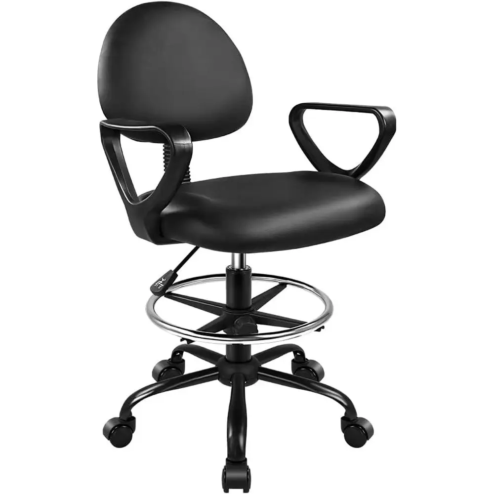 Ergonomic Swivel PU Leather Rolling Chair with Wheels, Height-Adjustable Office Chair with Armrests for Computer Desk
Ergonomic Swivel PU Leather Rolling Chair with Wheels, Height-Adjustable Office Chair with Armrests for Computer Desk