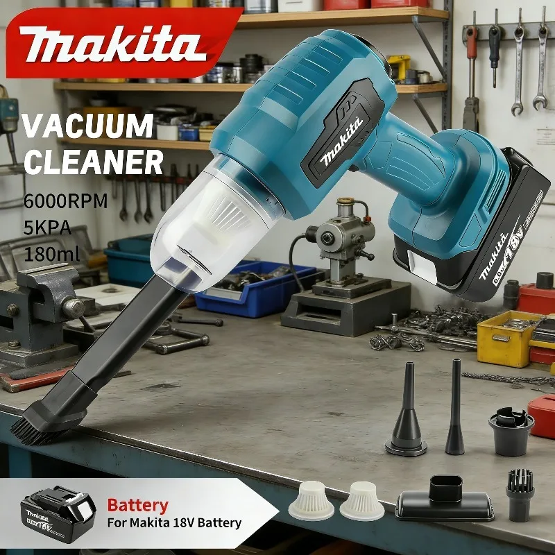 Беспроводной пылесос Makita: 7 насадок, 10000 Па, 180 мл, 18 В, 200 Вт, для эффективной уборки автомобиля и рабочего пространства
Беспроводной пылесос Makita: 7 насадок, 10000 Па, 180 мл, 18 В, 200 Вт, для эффективной уборки автомобиля и рабочего пространства