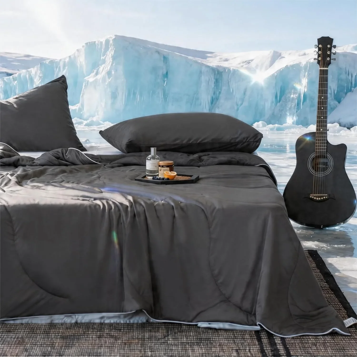 Cooling Comforter Queen Size Lightweight Blanket For Hot Sleepers With 2 Cooling Pillowcases 3-Piece Bedding Set For Night Sweats Moisture-Wicking Quick-Dry Fabric Grey 90x90 Inches
Cooling Comforter Queen Size Lightweight Blanket For Hot Sleepers With 2 Cooling Pillowcases 3-Piece Bedding Set For Night Sweats Moisture-Wicking Quick-Dry Fabric Grey 90x90 Inches