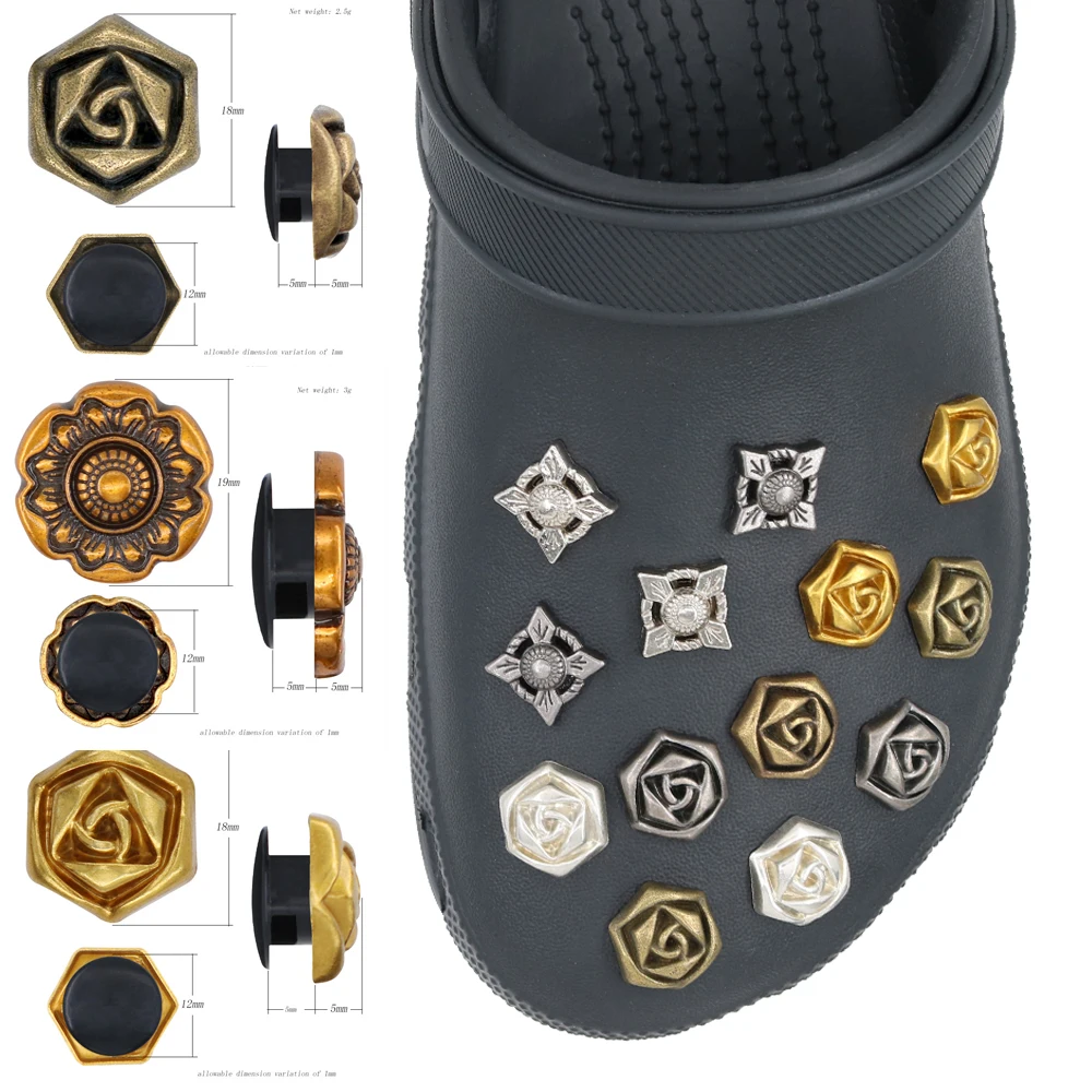 1pcs Halloween Flower Shoe Charms Shoe Decorations Sandalias De Metal Accessories Pins Gold Silver Buckle Hole Sandals W-19
1pcs Halloween Flower Shoe Charms Shoe Decorations Sandalias De Metal Accessories Pins Gold Silver Buckle Hole Sandals W-19