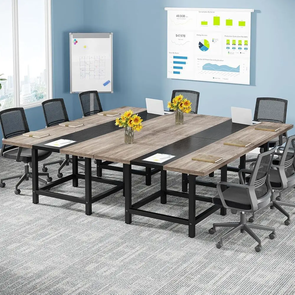 Rustic 13ft Long Wood Seminar Table, 39.2 Wide, 29.52 High, Set of 4 (Gray & Black)
Rustic 13ft Long Wood Seminar Table, 39.2 Wide, 29.52 High, Set of 4 (Gray & Black)