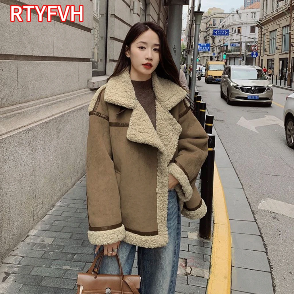 Faux Fur Fleece Jacket Women Vintage Thick Warm Coat Winter Casual Loose Patchwork Outerwear Elegant Lapel Locomotive Jacket
Faux Fur Fleece Jacket Women Vintage Thick Warm Coat Winter Casual Loose Patchwork Outerwear Elegant Lapel Locomotive Jacket
